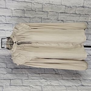 ILLA ILLA Cream Ruffled and‎ Gathered Blouse Large